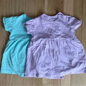 Two Onesie Dresses in Purple and Blue